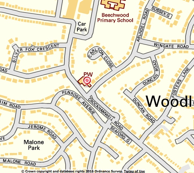 Christ Church Woodley Map